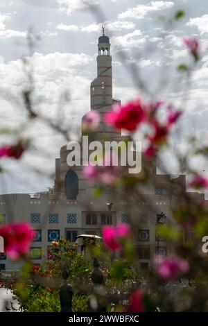 Mosquée Al Fanar, surnommée la mosquée en spirale, à Doha, au Qatar. Banque D'Images