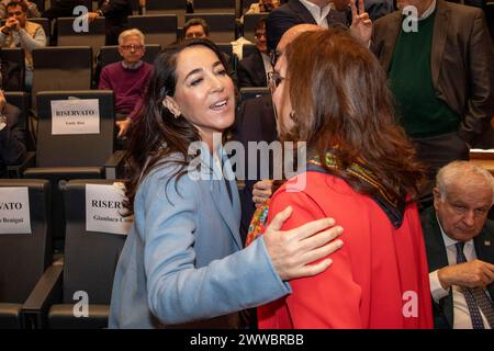 Milan, Italie. 23 mars 2024. Il senatore Licia Ronzulli alla conferenza stampa di Forza Italia per le Europee - Cronaca - Milano - Italia - Sabato 23 Marzo 2024 (Foto Marco Cremonesi/LaPresse) la sénatrice Licia Ronzulli à la conférence de presse de Forza Italia pour les élections européennes - Actualités - Milan - Italie - samedi 23 mars 2024 (photo Marco Cremonesi/LaPresse) crédit : LaPresse/Alamy Live News Banque D'Images