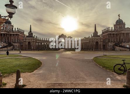 Vue détaillée du Nouveau Palais dans le parc Sanssouci à Potsdam Banque D'Images