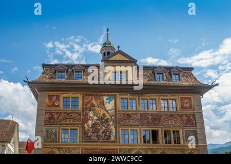 Mairie dans la vieille ville de Schwyz, Suisse Banque D'Images