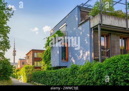 Appartement près de la tour olympique à Munich, Bavière, Allemagne Banque D'Images