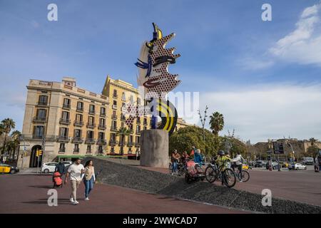 Roy Lichtenstein : El Cap de Barcelona, Barcelona, Katalonien, Spanien Banque D'Images