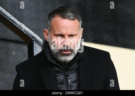 Nottingham le samedi 23 mars 2024. Ryan Giggs de Salford City lors du match de Sky Bet League 2 entre Notts County et Salford City à Meadow Lane, Nottingham le samedi 23 mars 2024. (Photo : Jon Hobley | mi News) crédit : MI News & Sport /Alamy Live News Banque D'Images