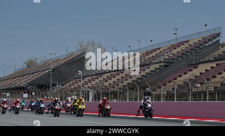 Autodromo Di Barcellona 22-24 Marzo 2024 pendant Pirelli Catalunya Round - Round 2 - Race1, World Superbike - SBK course à Barcelone, Espagne, 23 mars 2024 Banque D'Images