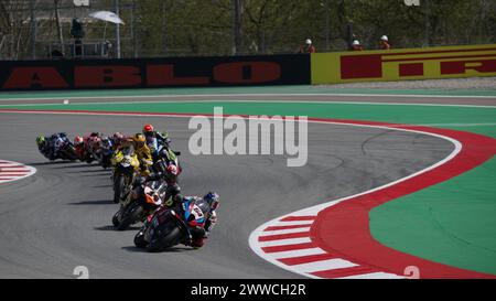 Autodromo Di Barcellona 22-24 Marzo 2024 pendant Pirelli Catalunya Round - Round 2 - Race1, World Superbike - SBK course à Barcelone, Espagne, 23 mars 2024 Banque D'Images