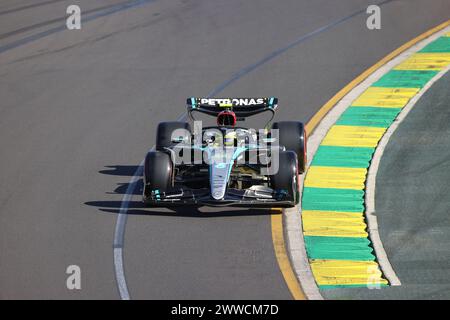 Melbourne, Australie, 23. Mars : #44, Lewis HAMILTON, GBR, Mercedes AMG F1 Team, Mercedes-AMG F1 W15 E performance lors du Grand Prix de F1 d'Australie 2024. Albert Park Grand Prix circuit, formule 1 - redevable image, photo et copyright © Clay CROSS ATP images (CROSS Clay / ATP / SPP) Banque D'Images