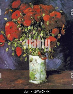 Vincent van Gogh – un vase aux coquelicots rouges Banque D'Images