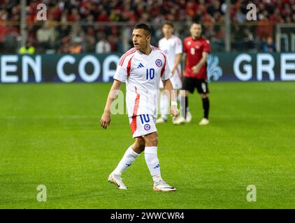 Parme, Italie. 22 mars 2024. Chili Alexis Sanchez Portrait pendant Albanie vs Chili, match amical de football à Parme, Italie, 22 mars 2024 crédit : Agence photo indépendante/Alamy Live News Banque D'Images