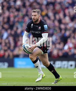 Londres, Angleterre, samedi 23 mars 2024. Elliot Daly des Saracens lors du Gallagher Premiership match entre Saracens et Harlequins au Tottenham Stadium de Londres. Ben Whitley/Alamy Live News Banque D'Images