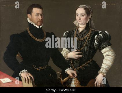 Portrait d'un couple par un artiste inconnu. Italie du Nord. c. 1580-88. Banque D'Images