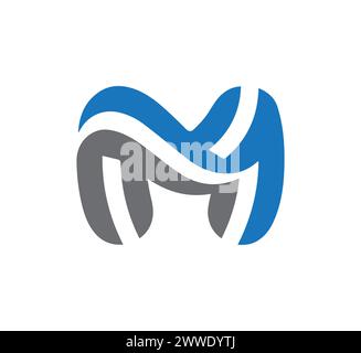 logo de lettre mm et vecteur de conception de logo de lettre m. Illustration de Vecteur