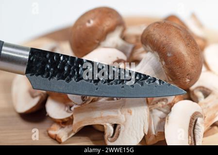 Brun des champignons cultivés en gros plan Banque D'Images