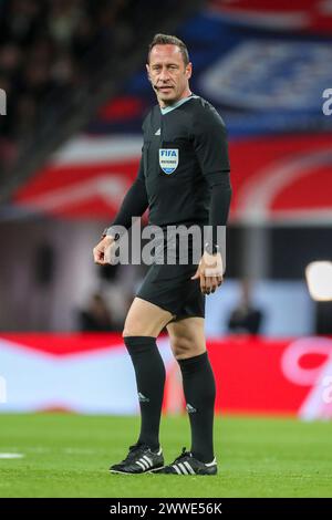 Londres, Royaume-Uni. 23 mars 2024. Arbitre Artur Manuel Ribeiro Soares Dias (Portugal) lors du match amical international Angleterre - Brésil au stade de Wembley, Londres, Angleterre, Royaume-Uni le 23 mars 2024 crédit : Every second Media/Alamy Live News Banque D'Images