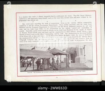 Description : son Excellence le Gouverneur demande à son Altesse Royale le Prince de Galles de dévoiler la tablette. Lieu : Takoradi, Ghana date : 1925 afrique Banque D'Images