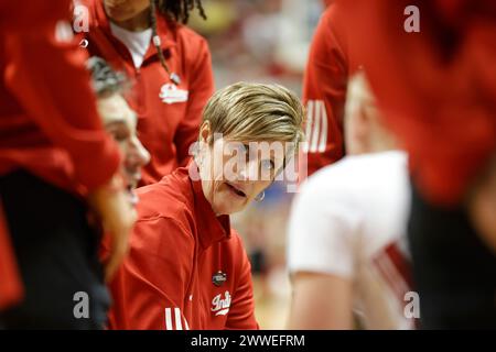 Bloomington, États-Unis. 23 mars 2024. BLOOMINGTON, INDIANA - 23 MARS : lors d'un tournoi de basket féminin de la NCAA contre Fairfield le 23 mars 2024 au Simon Skjodt Assembly Hall à Bloomington, Indiana. Indiana a gagné 89-56. ( Credit : Jeremy Hogan/Alamy Live News Banque D'Images