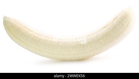 banane pelée isolée sur le fond blanc. Masque. Banque D'Images