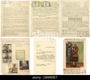 Lettre de Mme J Fleming, concernant les abris Anderson (HO287/469) le 23 octobre 1940, Mme J Fleming a écrit à Herbert Morrison au ministère de la sécurité pour se plaindre des conditions dans son abri Air RAID qu'elle visitait quotidiennement pendant le Blitz. Sa lettre fait état d'un récit très personnel de son expérience lors des attentats à la bombe ainsi que d'une description de ses voisins. Ses charmantes illustrations et ses descriptions émotionnelles montrent une histoire moins racontée d'un résident ordinaire de Londres pendant la seconde Guerre mondiale. Banque D'Images