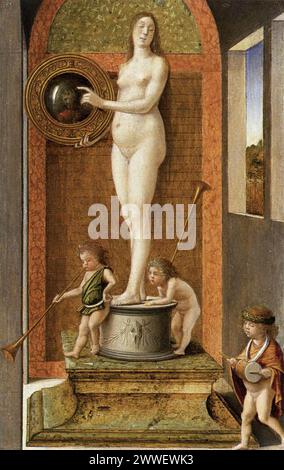 Four allégories est une série de quatre petits panneaux peints dans la Gallerie dell'Accademia, Venise, par le maître italien de la Renaissance Giovanni Bellini : la prudence Banque D'Images