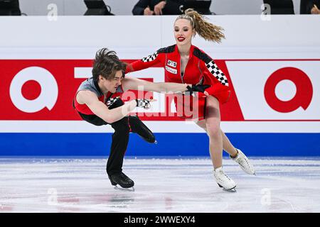 Montréal, Canada. 22 mars 2024. MONTRÉAL, CANADA - 22 MARS 2024 : n-a lors des Championnats du monde de patinage artistique ISU au Centre Bell on à Montréal, Canada. Crédit : Orange pics BV/Alamy Live News Banque D'Images