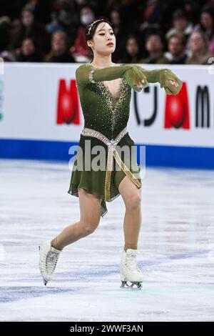 Montréal, Canada. 22 mars 2024. MONTRÉAL, CANADA - 22 MARS 2024 : Young You (KOR) lors des Championnats du monde de patinage artistique ISU au Centre Bell on à Montréal, Canada. Crédit : Orange pics BV/Alamy Live News Banque D'Images