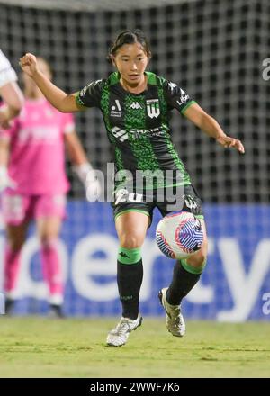 Rooty Hills, Australie. 23 mars 2024. Keiwa Hieda du Western United FC vu en action lors du match 21 de la Liberty A-League 2023-24 entre le Western Sydney Wanderers FC et le Western United FC au Wanderers Football Park. Score final ; Western Sydney Wanderers FC 3:1 Western United FC. Crédit : SOPA images Limited/Alamy Live News Banque D'Images