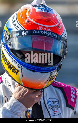 Felix Rosenqvist (60) de Varnamo, Suède se prépare pour le défi inaugural du Thermal Club de 1 million de dollars au Thermal Club de Thermal, CA. Banque D'Images