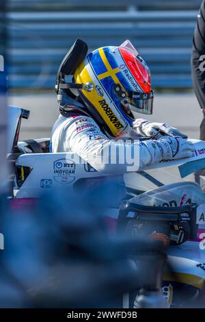 Felix Rosenqvist (60) de Varnamo, Suède se prépare pour le défi inaugural du Thermal Club de 1 million de dollars au Thermal Club de Thermal, CA. Banque D'Images