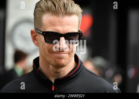 MELBOURNE, AUSTRALIE 24 mars 2024. Photo : 27 Nico Hülkenberg (DEU) MoneyGram Haas F1 Team dans le paddock au Rolex Australian Grand Prix 2024 de la FIA Formula 1 3ème manche du 22 au 24 mars à l'Albert Park Street circuit, Melbourne, Australie. Crédit : Karl Phillipson/Alamy Live News Banque D'Images