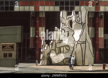 Chicago, Illinois, États-Unis. Monument à la Bête debout par Jean Dubuffet. Banque D'Images