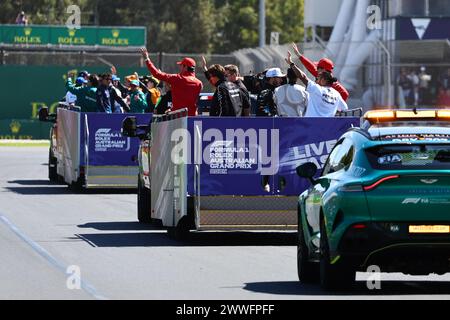 Melbourne, Australie. 24 mars 2024. Défilé des conducteurs. 24.03.2024. Formula 1 World Championship, Rd 3, Australian Grand Prix, Albert Park, Melbourne, Australie, jour de la course. Le crédit photo devrait se lire : XPB/Alamy Live News. Banque D'Images