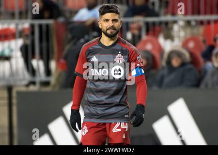 Toronto, Ontario, Canada. 23 mars 2024. Lorenzo insigne #24 en action lors du match de la MLS entre Toronto FC et Atlanta United au BMO Field à Toronto. Le jeu s'est terminé en 2-0 (crédit image : © Angel Marchini/ZUMA Press Wire) USAGE ÉDITORIAL SEULEMENT! Non destiné à UN USAGE commercial ! Crédit : ZUMA Press, Inc/Alamy Live News Banque D'Images