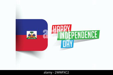 Joyeux jour de l'indépendance d'Haïti illustration vectorielle, affiche de jour national, conception de modèle de salutation, fichier source EPS Illustration de Vecteur