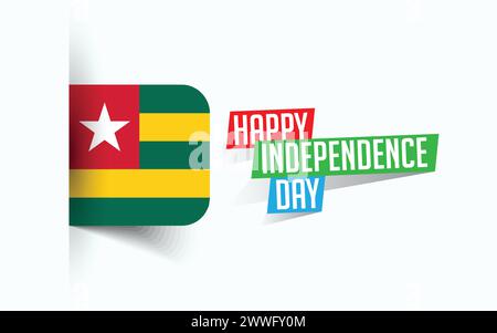 Bonne fête de l'indépendance du Togo illustration vectorielle, affiche de la fête nationale, conception de modèle de salutation, fichier source EPS Illustration de Vecteur