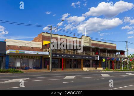 L'hôtel historique Queensland est le plus ancien établissement autorisé de Miles, situé sur les Darling Downs Queensland Australie Banque D'Images