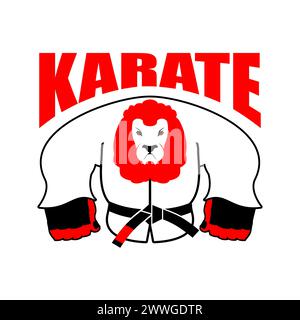 Mascotte Karaté Bear. grizzly en judo kimono. Animal de sport en colère Illustration de Vecteur