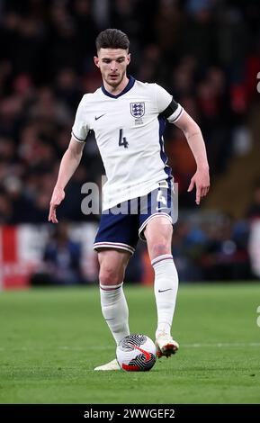 Londres, Royaume-Uni. 23 mars 2024. Declan Rice de l'Angleterre lors du match amical international au stade de Wembley, Londres. Le crédit photo devrait se lire comme suit : David Klein/Sportimage crédit : Sportimage Ltd/Alamy Live News Banque D'Images