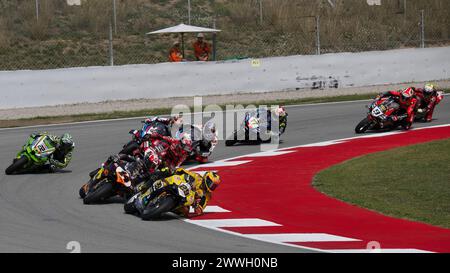 Barcelone, Espagne. 23 mars 2024. Autodromo Di Barcellona 22-24 Marzo 2024 pendant Pirelli Catalunya Round - Round 2 - Superpole, World Superbike - SBK course à Barcelone, Espagne, 23 mars 2024 crédit : Agence photo indépendante/Alamy Live News Banque D'Images