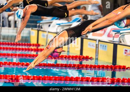 Anna EGOROVA (FFN), finale de natation libre féminine 400m, lors du Giant Open 2024, épreuve de natation le 23 mars 2024 au Dôme à Saint-Germain-en-Laye, France - photo Alexandre Martins / DPPI Banque D'Images