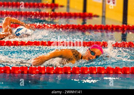 Anna EGOROVA (FFN), finale de natation libre féminine 400m, lors du Giant Open 2024, épreuve de natation le 23 mars 2024 au Dôme à Saint-Germain-en-Laye, France - photo Alexandre Martins / DPPI Banque D'Images