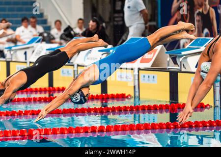 Cyrielle DUHAMEL (FRA), finale du médaillé féminin du 400m, lors du Giant Open 2024, épreuve de natation le 23 mars 2024 au Dôme à Saint-Germain-en-Laye, France - photo Alexandre Martins / DPPI Banque D'Images