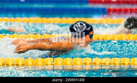 Cyrielle DUHAMEL (FRA), finale féminine du 400m médley, lors du Giant Open 2024, épreuve de natation le 23 mars 2024 au Dôme à Saint-Germain-en-Laye, France - photo Alexandre Martins/DPPI crédit : DPPI Media/Alamy Live News Banque D'Images