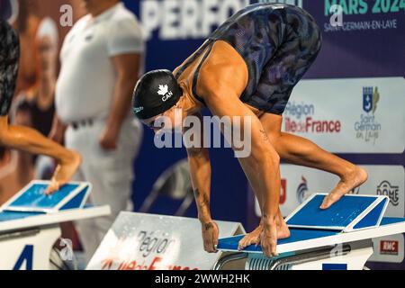 Mary Sophie HARVEY (CAN), femme 100m nage libre, lors du Giant Open 2024, épreuve de natation le 23 mars 2024 au Dôme de Saint-Germain-en-Laye, France Banque D'Images