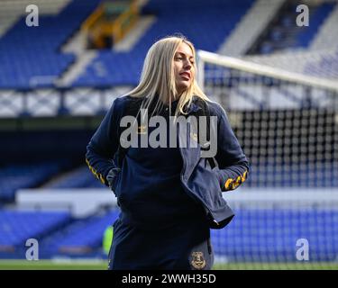 Emily Ramsey d'Everton Women arrive avant le match, lors du match de Super League féminine Everton Women vs Liverpool Women au Goodison Park, Liverpool, Royaume-Uni, 24 mars 2024 (photo de Cody Froggatt/News images) Banque D'Images