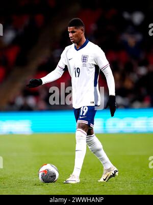 L'Anglais Marcus Rashford lors d'un match amical international au stade de Wembley à Londres. Date de la photo : samedi 23 mars 2024. Banque D'Images