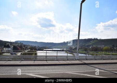 Pont transfrontalier de l'Allemagne au Luxembourg à Grevenmacher Banque D'Images