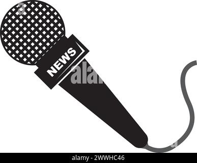 Conception de symbole d'illustration vectorielle de logo de microphone News Illustration de Vecteur