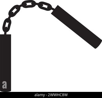 Conception de symbole d'illustration vectorielle d'icône de nunchaku Illustration de Vecteur