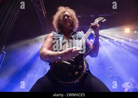 Londres, Royaume-Uni. 23 mars 2024. Le guitariste et chanteur américain de blues rock Jared James Nichols se produit au Bush Empire de O2 Shepherd. Crédit : Justin Ng/Alamy Live News Banque D'Images