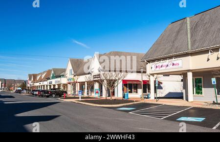 The Outlet Shoppes at Gettysburg, un centre commercial extérieur à Gettysburg, Pennsylvanie, États-Unis Banque D'Images