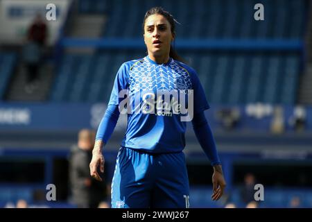 Liverpool, Royaume-Uni. 24 mars 2024. Goodison Park, Liverpool, Angleterre, 24 mars 2024 : Martina Piemonte (18 Everton) avant le match de Super League Barclays FA Womens entre Everton et Liverpool au Goodison Park à Liverpool, Angleterre, le 24 mars 2024. (Sean Chandler/SPP) crédit : photo de presse sportive SPP. /Alamy Live News Banque D'Images